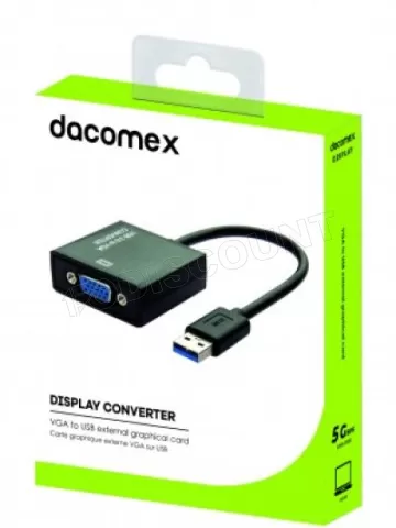 Photo de Carte Graphique Externe (Adaptateur) Dacomex USB 3.0 vers VGA