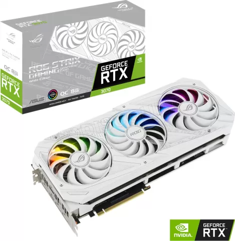 Photo de Carte Graphique Nvidia Asus GeForce RTX 3070 Rog Strix Gaming White Edition 8Go