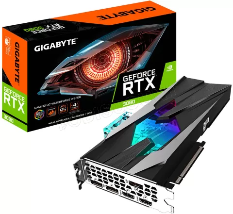 Photo de Carte Graphique Nvidia avec waterblock Gigabyte GeForce RTX 3080 Gaming OC WaterForce WB LHR 10Go