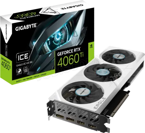 Photo de Carte Graphique Nvidia Gigabyte GeForce RTX 4060 Ti Eagle Ice OC 8Go