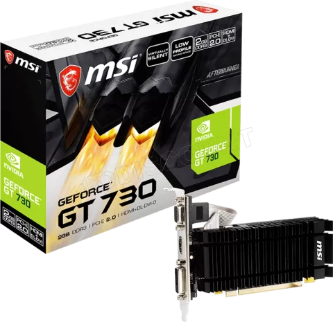 Photo de Carte Graphique Nvidia MSI GeForce GT730K 2GD3H LPV1 2Go DDR3 Low Profile Mini ITX