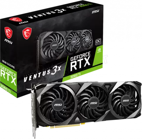 Photo de Carte Graphique Nvidia MSI GeForce RTX 3060 Ti Ventus 3X OC LHR 8Go