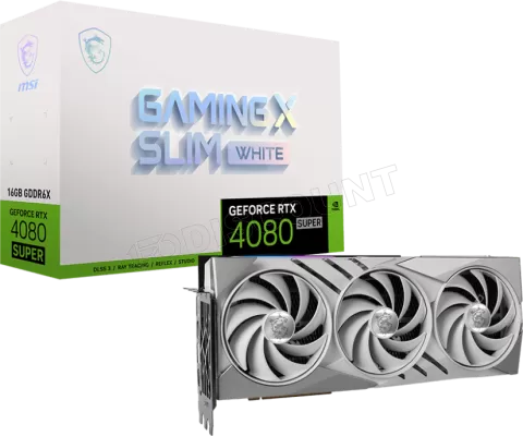 Photo de Carte Graphique Nvidia MSI GeForce RTX 4080 Super Gaming X Slim White 16Go