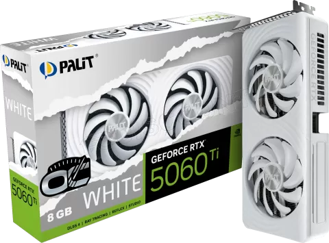 Photo de Carte Graphique Palit GeForce RTX 5060 Ti White OC 8Go