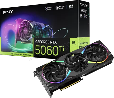 Photo de Carte Graphique PNY GeForce RTX 5060 Ti Epic-X Triple Fan 8Go