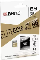 Photo de Carte mémoire Micro SD avec adaptateur Emtec EliteGold - 64Go