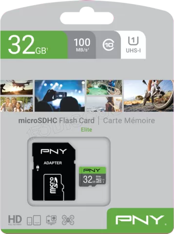 Photo de Carte mémoire Micro SD avec adaptateur PNY Elite - 32Go