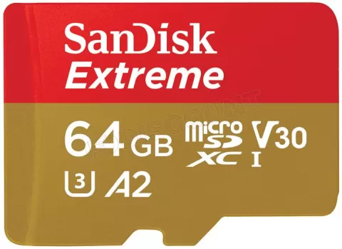 Photo de Carte mémoire Micro SD avec adaptateur Sandisk Extreme - 64Go