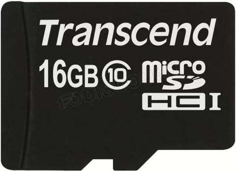 Photo de Carte mémoire Micro SD avec adaptateur Transcend Premium - 16Go