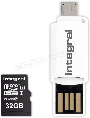 Photo de Carte mémoire Micro SD avec lecteur OTG Integral UltimaPro A1 Tablettes/Smartphones - 32Go