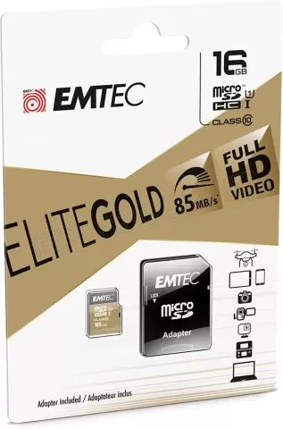 Photo de Carte mémoire Micro SD Emtec EliteGold - 16Go avec adaptateur