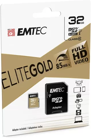Photo de Carte mémoire Micro SD Emtec EliteGold - 32Go avec adaptateur