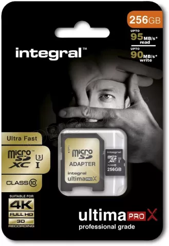 Carte mémoire Micro SD Integral UltimaPro Gold 4K 256 Go Class 10 +  adaptateur SD à prix bas