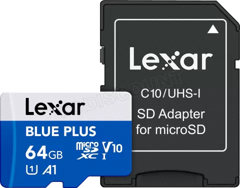 Photo de Carte mémoire Micro SD Lexar Blue Plus - 64Go