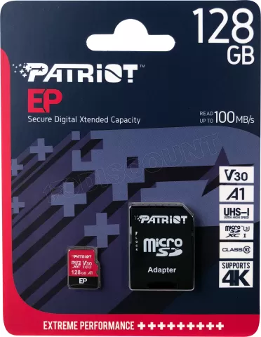 Photo de Carte mémoire Micro SD Patriot EP - 128Go avec adaptateur
