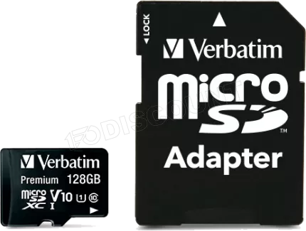 Photo de Carte mémoire Micro SD Verbatim Premium - 128Go avec adaptateur