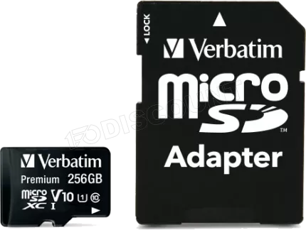 Photo de Carte mémoire Micro SD Verbatim Premium - 256Go avec adaptateur