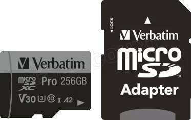 Photo de Carte mémoire Micro SD Verbatim Pro U3 - 256Go avec adaptateur