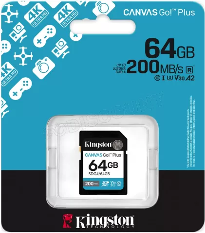 Photo de Carte mémoire SD Kingston Canvas Go! Plus Gen4 - 64Go