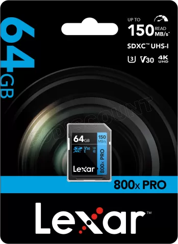 Photo de Carte mémoire SD Lexar 800x Pro - 64Go