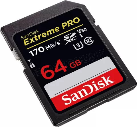 Photo de Carte mémoire SD Sandisk Extreme Pro - 64Go