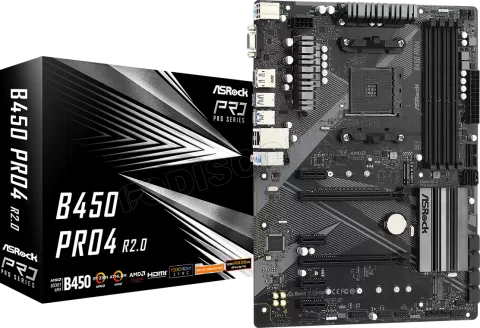 Photo de Carte Mère ASRock B450 Pro4 R2.0 (AM4)