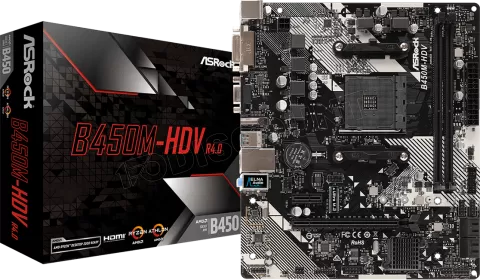 Photo de Carte Mère ASRock B450M-HDV (AM4) Micro ATX