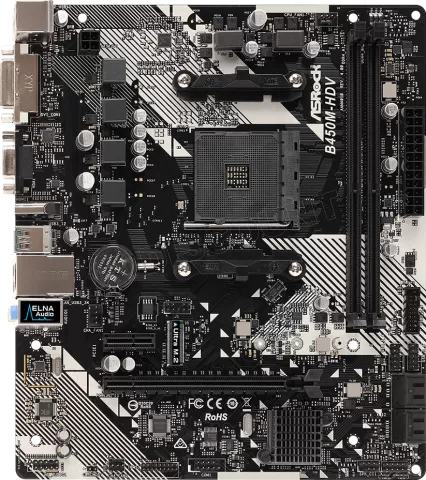 Photo de Carte Mère ASRock B450M-HDV R4.0 (AM4) Micro ATX