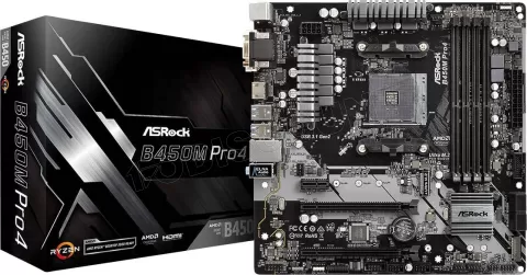 Photo de Carte Mère ASRock B450M-Pro4 (AM4) Micro ATX