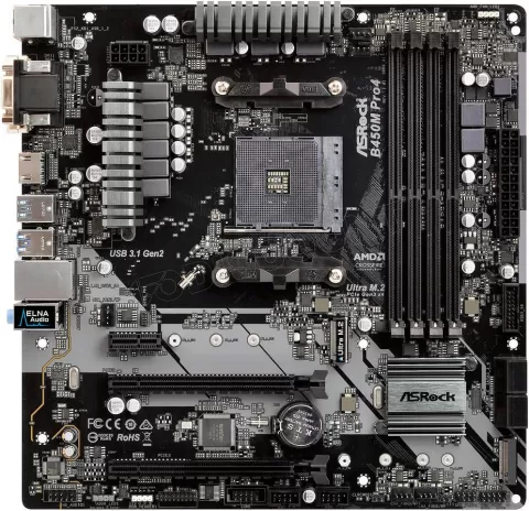 Photo de Carte Mère ASRock B450M-Pro4 (AM4) Micro ATX