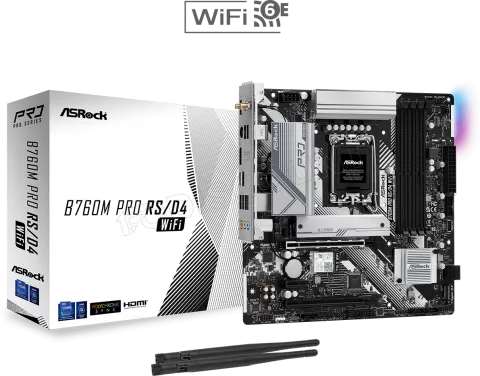 Photo de Carte Mère ASRock B760M Pro RS WiFi DDR4 (Intel LGA 1700) Micro ATX