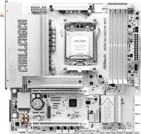 Photo de Carte Mère ASRock B850M Challenger WiFi (AM5) Micro ATX (Blanc)