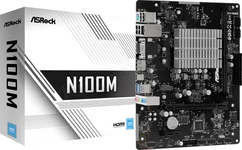 Photo de Carte Mère ASRock N100M avec Processeur Intel N100 (3,4Ghz) - Micro ATX