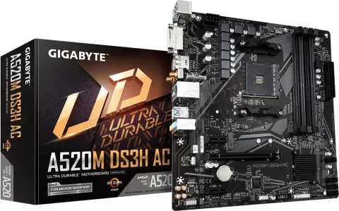 Photo de Carte Mère Gigabyte A520M DS3H AC (AM4) Micro ATX