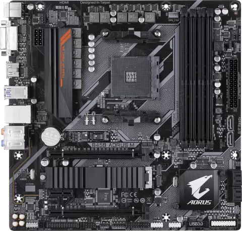 Photo de Carte Mère Gigabyte B450 Aorus M (AM4) Micro ATX