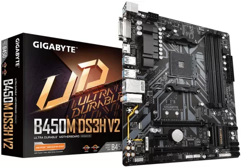 Photo de Carte Mère Gigabyte B450M-DS3H V2 (AM4) Micro ATX