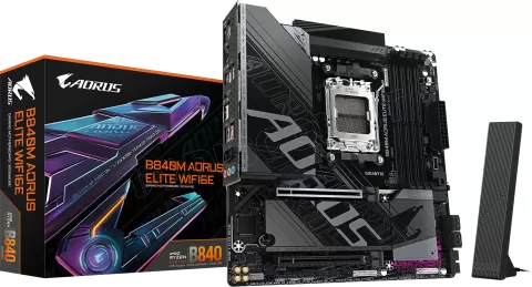 Photo de Carte Mère Gigabyte B840M Aorus Elite WiFi6E (AM5) Micro ATX