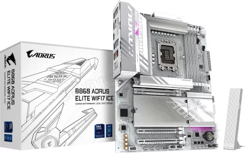 Photo de Carte Mère Gigabyte B860 Aorus Elite WiFi7 Ice (Intel LGA 1851)