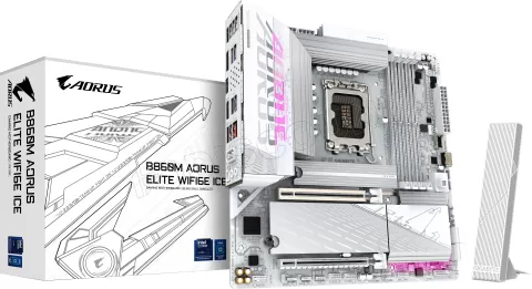 Photo de Carte Mère Gigabyte B860M Aorus Elite WiFi6E Ice (Intel LGA 1851) Micro ATX