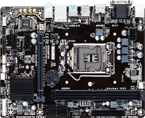 Photo de Carte Mère Gigabyte GA-H110M-S2H D4 (Intel LGA 1151)