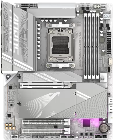 Photo de Carte Mère Gigabyte X870 Aorus Elite WiFi7 Ice (AMD AM5)