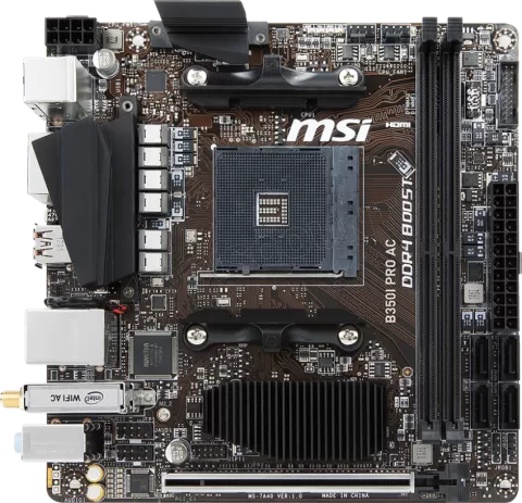 Carte Mère MSI B350I Pro AC (AM4) Mini ITX à prix bas