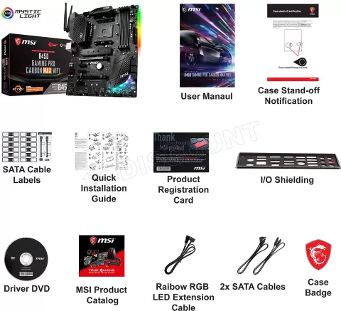 Photo de Carte Mère MSI B450 Gaming Pro Carbon Max Wi-Fi (AM4)