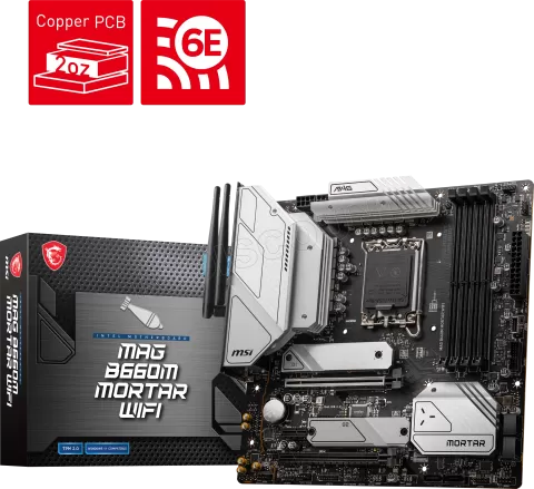 Photo de Carte Mère MSI Mag B660M Mortar WiFi DDR5 (Intel LGA 1700) Micro ATX