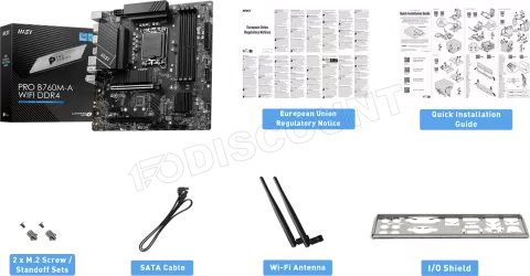 Photo de Carte Mère MSI Pro B760M-A WiFi DDR4 (Intel LGA 1700) Micro ATX