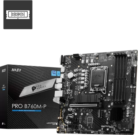 Photo de Carte Mère MSI Pro B760M-P DDR5 (Intel LGA 1700) Micro ATX