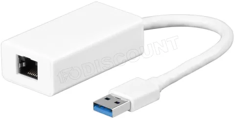 Photo de Carte Réseau Goobay USB 3.0 vers RJ45 Gigabit (Blanc)