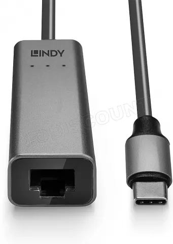 Photo de Carte Réseau Lindy USB 3.1 Type C vers RJ45 2,5 Gigabit (Gris)