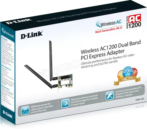 Photo de Carte Réseau PCI-Express WIFI D-Link DWA-582 (AC1200)