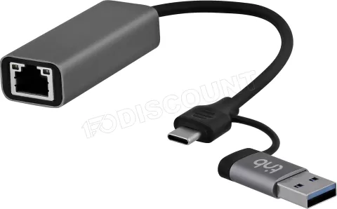 Photo de Carte Réseau USB 3.0 Type A/C T'nB vers RJ45 2500Mbits(Gris)